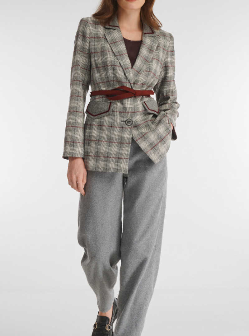 Жакет женский  Клетка -Бордо Caterina Leman Арт: ZA8453- 42